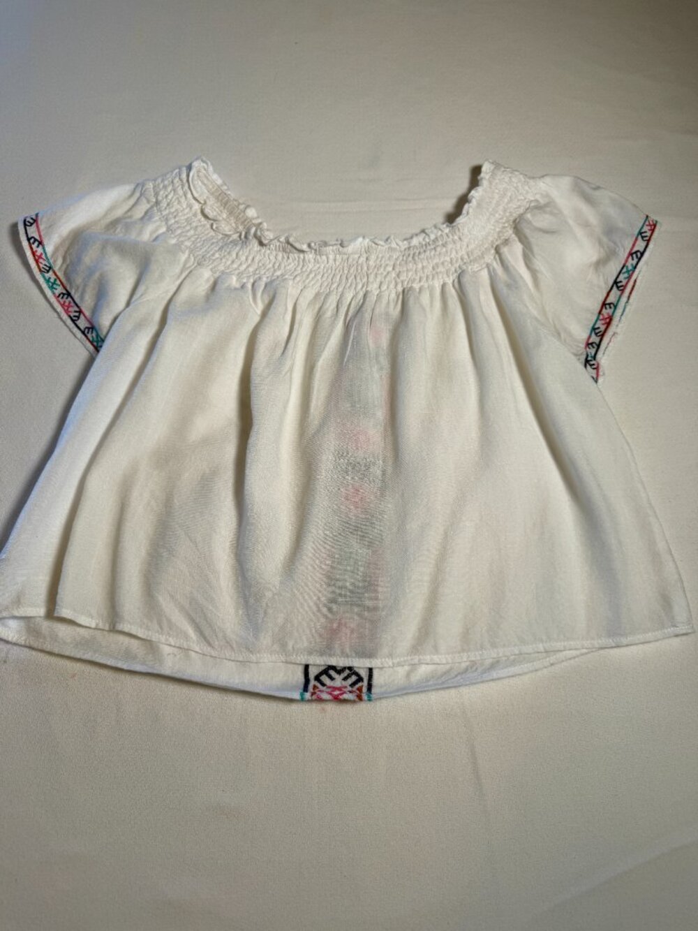 Flying Tomato Embroidered Peasant Top Size Juniors M Boho Mexican Short Sleeve - Picture 7 of 8